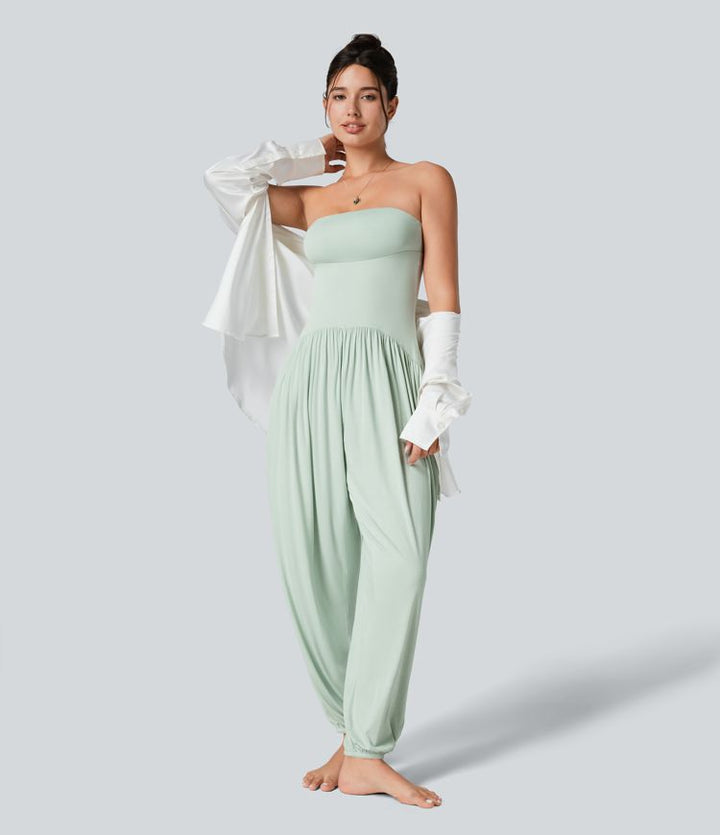 Serena Strapless Lounge Jumpsuit – Effortless Comfort