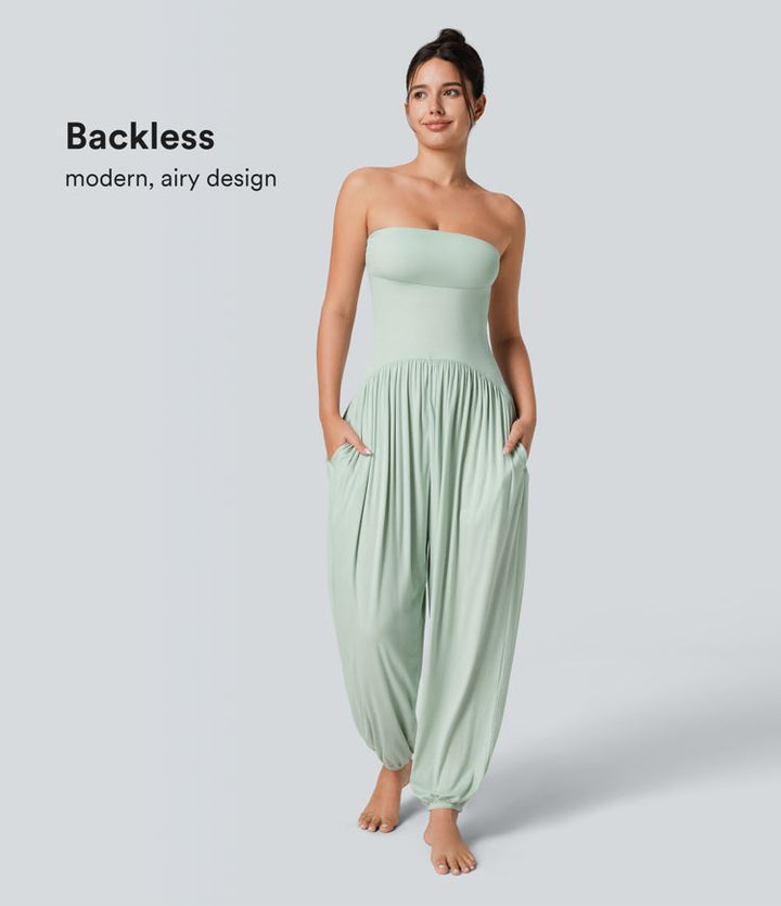 Serena Strapless Lounge Jumpsuit – Effortless Comfort