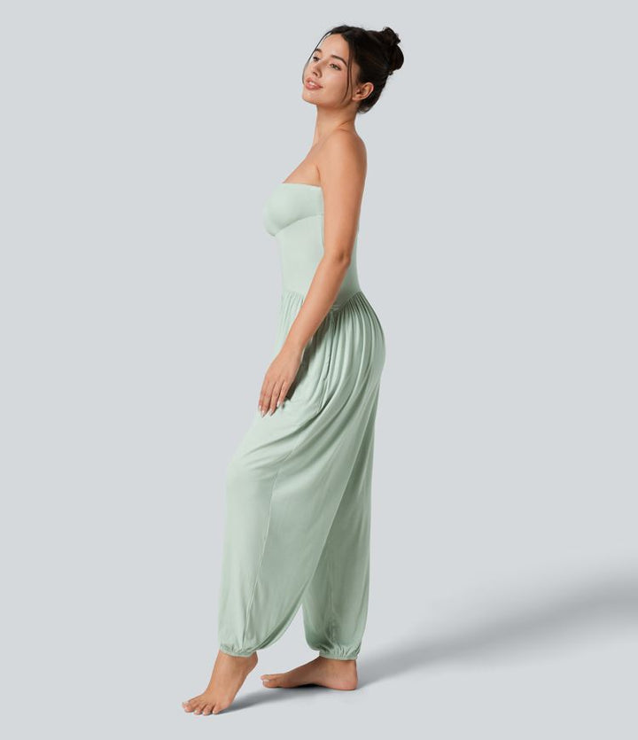 Serena Strapless Lounge Jumpsuit – Effortless Comfort